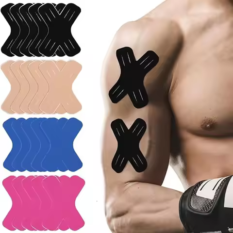 10/20 PCS Kinesiology Tape Precut, X-Shaped Muscle Tape for Pain Relief & Joint Support, Elastic Spo