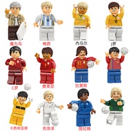 Superstar Training Ground Mini Football Pitch Model Messi Cristiano Ronaldo Figure Gift Building Blo