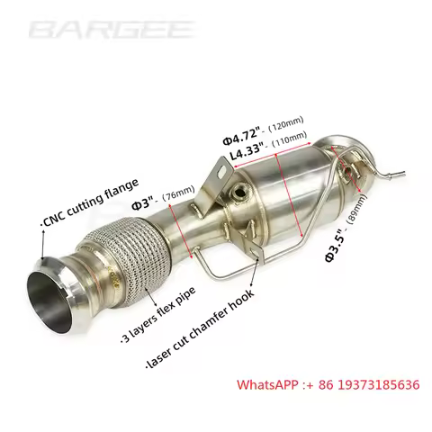 Bargee Performance Catless Exhaust Downpipe for G30 G38 2021UP 540i G14 G15 G16 840i G29 Z4 B58 3.0T