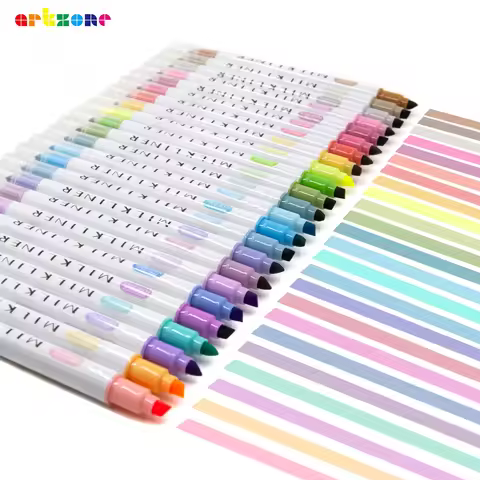 12/24pcs Highlighters Assorted Colors Dual Tip Bible Pastel Highlighter Markers No Bleed Highlighter
