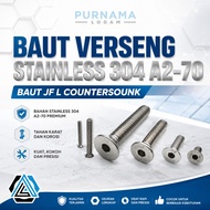 Bolt Verseng L M5 X 40 (Bolt 8 length 4 cm) Stainless 304 A2-70 Bolt JF L countersocket/ Thread 8/ L