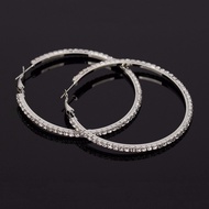earring ear ring European American Exaggerated Temperament Diamond Hoop Big Earrings Full Diamond Bi