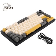 K82 Gaming Keyboard with Media Knob, Hot-Swappable Mechanical Keyboard Wired,  Blue Switch Key Cable