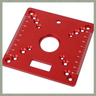 (QJWR) 1 Piece Router Table Insert PlateMini Square Woodworking Bench Router Flip Plate Red Aluminum