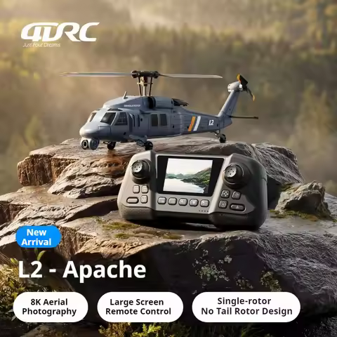 4DRC L2 Apache Military Remote Control Helicopter 6 Axis Gyro Single Rotor 8K Aerial Optical Flow Wi