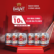 [Combo (12) lon 330ml]  Bia Pilsner Đại Việt, Bia vàng sản xuất theo luật bia tinh dòng của Bia Đức,