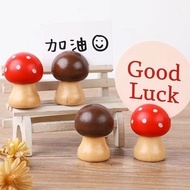 Note Holder Creative Cute Mushroom Note Holder Ornaments Retro Wooden Photo Holder Business Card Hol