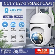 CCTV E27.3 V380 Pro CCTV Security Cameras Outdoor IP Camera WiFi 1080P HD IP66 Waterproof Kamera CCT