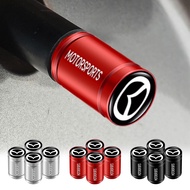 MAZDA 4-Piece Aluminum Cylindrical Car Tire Valve Cap Sports Type Anti-dust-proof Tire Valve Core Co