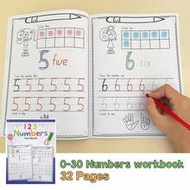 32 Pages Number Tracing Workbook 0-30 Numbers Math Practice Book For Toddlers Preschool Early Educa