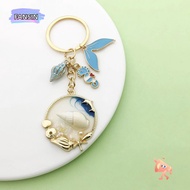 FANSIN1 Key Ring, Conch Zinc Alloy Car Key Chain, Beautiful Sea Horse Durable Shiny Pendant Bag Charm Pendant DIY Jewelry Decorate