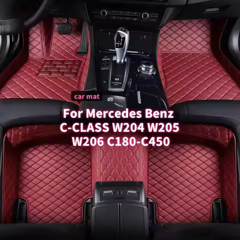 Custom Car Floor Mats For Mercedes Benz C-CLASS W204 W205 W206 C180-C450 Anti-slip Auto Carpets Foot