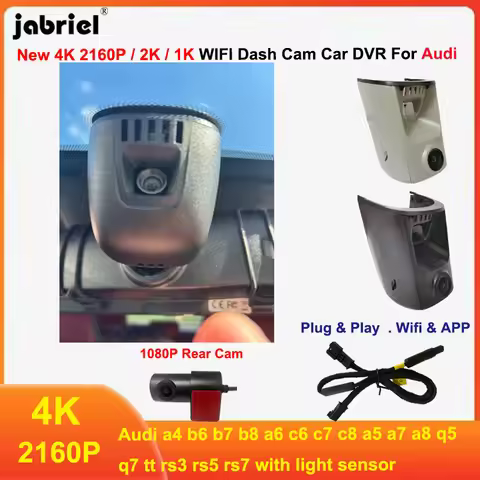 4K Wifi Car DVR for Audi a4 b6 b7 b8 a6 c6 c7 c8 a5 a7 a8 q5 q7 tt rs3 rs5 rs7 with light sensor 201