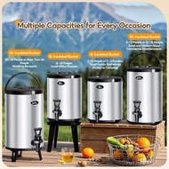 Stainless Steel Milk Tea Bucket Double Insulated Bucket With Faucet Tea Bucket Juice Coffee Soy Tong