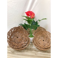 (Rattanvintage)🔥 Piring Lidi Anyaman Pinggan | Rattan Lidi Food Plate | Lidi Plate | Lidi Tray | Kra