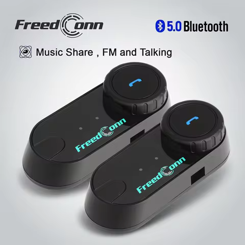 Freedconn Helmet Bluetooth Headset Group Motorcycle Intercom Headphones FM Music Share Intercomunica