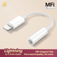 อแดปเตอร์เสียง D8 MFI Lightning ถึง 3.5 มม. Aux ทรงโทรศัพท์ DAC สเตอริโอ mic Hi-Fi ที่เสียบต่อพ่วงสำ