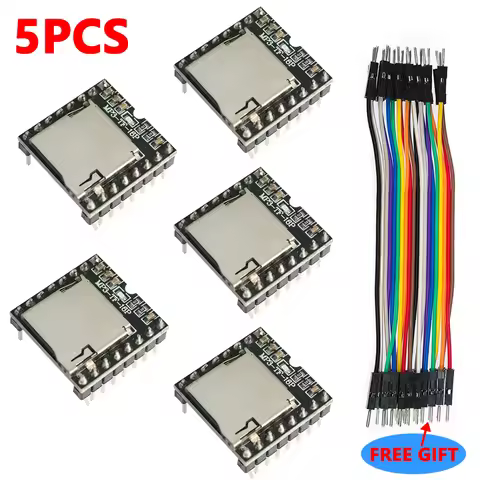 5PCS Mini MP3 Player Module DFPlayer MP3-TF-16P TF Card U Disk Mini MP3 DF Player Audio Voice Module