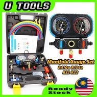 Premium Manifold Gauge Set R410a R134a R32 R22 Gas Meter Aircond Rumah Kereta Aircond DIY Car Automo
