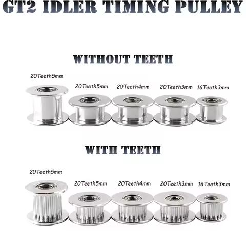 GT2 Idler Pulley 20Teeth 16tooth Wheel Bore3/5mm with Bearing 2GT Timing belt Width 6/10mm Parts For
