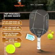 Genuine Six Zero Quartz Pickleball Racket Black with Black Border - Super Light Composite Core, Powe