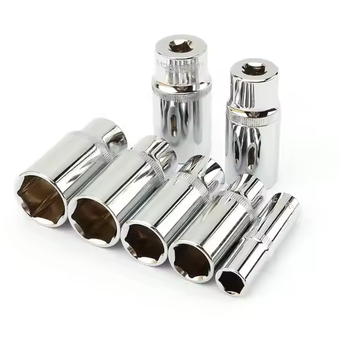1Pcs 3/8”Drive 6-Point Deep socket head 10mm Hole Hex Extension Sleeve Head 8/9/10/11/12/13/14/15/16
