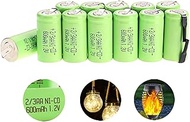 Odstore AA Ni-Cd 1.2V 2/3AA 600mAh Rechargeable Battery - 12pcs green