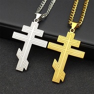FAST SHIP New Titanium Steel Cross Pendant Russian Orthodox Byzantine Stainless Steel Men's Cross Ne