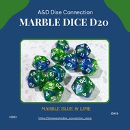 1pc. Dual Color Marble D20 Dice (sold per piece)