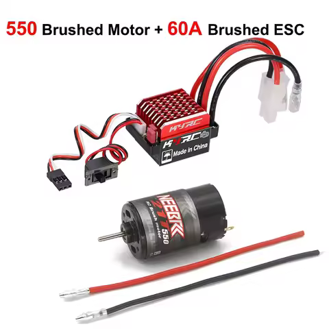 NEEBRC 550 Brushed Motor with 60A/360A ESC Brushed Electric Speed Controller 6V/2A for RC Racing Car