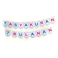 BUNTING FLAG BANNER DEKORASI 4 7 BULANAN/ AQIQAH/ HAPPY ENGAGEMENT/