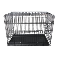 S Fold &amp; Carry Dog Cages Black Metal Black Plastic Handle Folding Crate Cage For Dogs Metal Kennels Double Door
