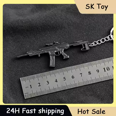 9cm Delta Force Game Peripheral Pendant K437 Skeleton Stock Metal Keychain Game Alloy Pistol Accesso