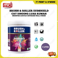 5 LITER MCI B&R ECO SHIELD EXTERIOR WALL PAINT WARNA PUTIH CAT RUMAH 5 LITER