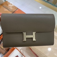 🌈Hermes🧡Constance Wallet🧡石器灰銀扣🌟98新🌟Epsom皮🌟