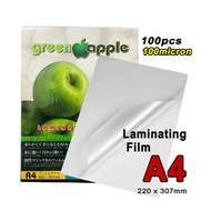 Green Apple Laminate Film A4 / A4 Laminating Film / Kertas Laminate/ Plastik Laminate Film A4