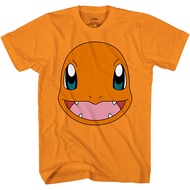 Pokemon Big Face Charmander Pikachu Squirtle Bulbasaur Psyduck Snorlax Adult T-shirt