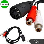 7pin Female 7-Core DIN to 2RCA Lotus Female Old-fashioned Audio Equipment Adapter Cable 7 Pin Din