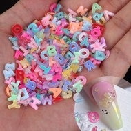 Letter Nail Art Charms Random Candy Color Letter Resin Nail Rhinestones Kawaii Summer Flatback Alpha