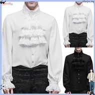 Men Shirt Vampire Victorian Renaissance  Gothic Ruffled Medieval Blouse Tops