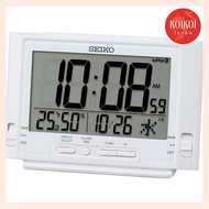 Seiko clock, alarm clock, table clock, digital, radio wave, white pearl 84×132×46mm SQ320W