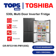 [KL SELANGOR ONLY] Toshiba 4 Door Inverter Refrigerator (530L) GR-RF608WI / GR-RF531WI-PMY(60E) Mult