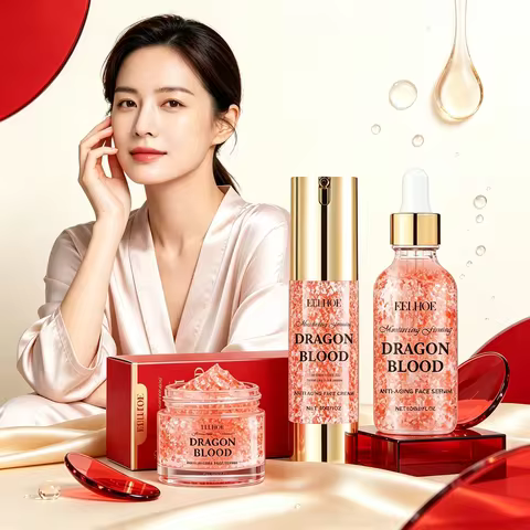EELHOE Dragon Blood Serum Set Firm Skin Moisturizing Facial Rejuvenation Deep Hydration Face Care An