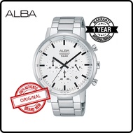 VD53-X286WSS (AT3C49X1) ALBA PRESTIGE Men Original Brand New Quartz Chronograph White Dial Stainless