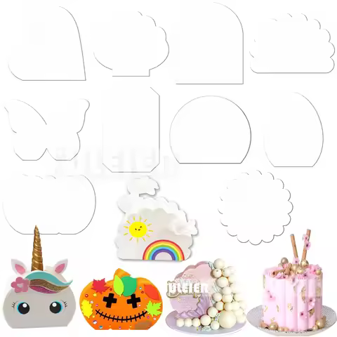 2pcs/set Acrylic Cake Disks Transparent Art Blank Board Cake Tool Tray Stand Baking Cake Decoration 