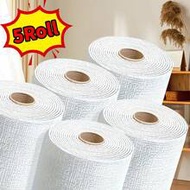 1/5 Roll 3D Self-Adhesive Linen Wall Sticker, Waterproof And Moisture-Proof Wallpaper For Home, Suit