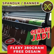 280 Gram High Resolution Flexy Banner Printing Free Banner Printing/ Jasa Design Custom Banner Birth