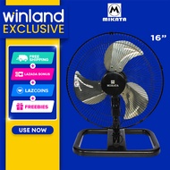 Mikata by Winland 16inches Ground Fan/Electric Fan 50W (3-Metal Blade) MIK-1620-GFS(BLK)