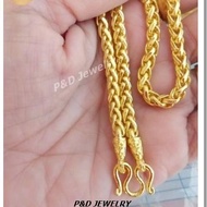 สร้อยคอชุบทองแท้ 24 K ลายหางกระรอก น้ำหนัก 2 บาท ยาว 24 นิ้ว