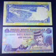 汶莱 Brunei 1 Ringgit (1989-1995 Version) UNC 100% news &amp; Genuine Banknote